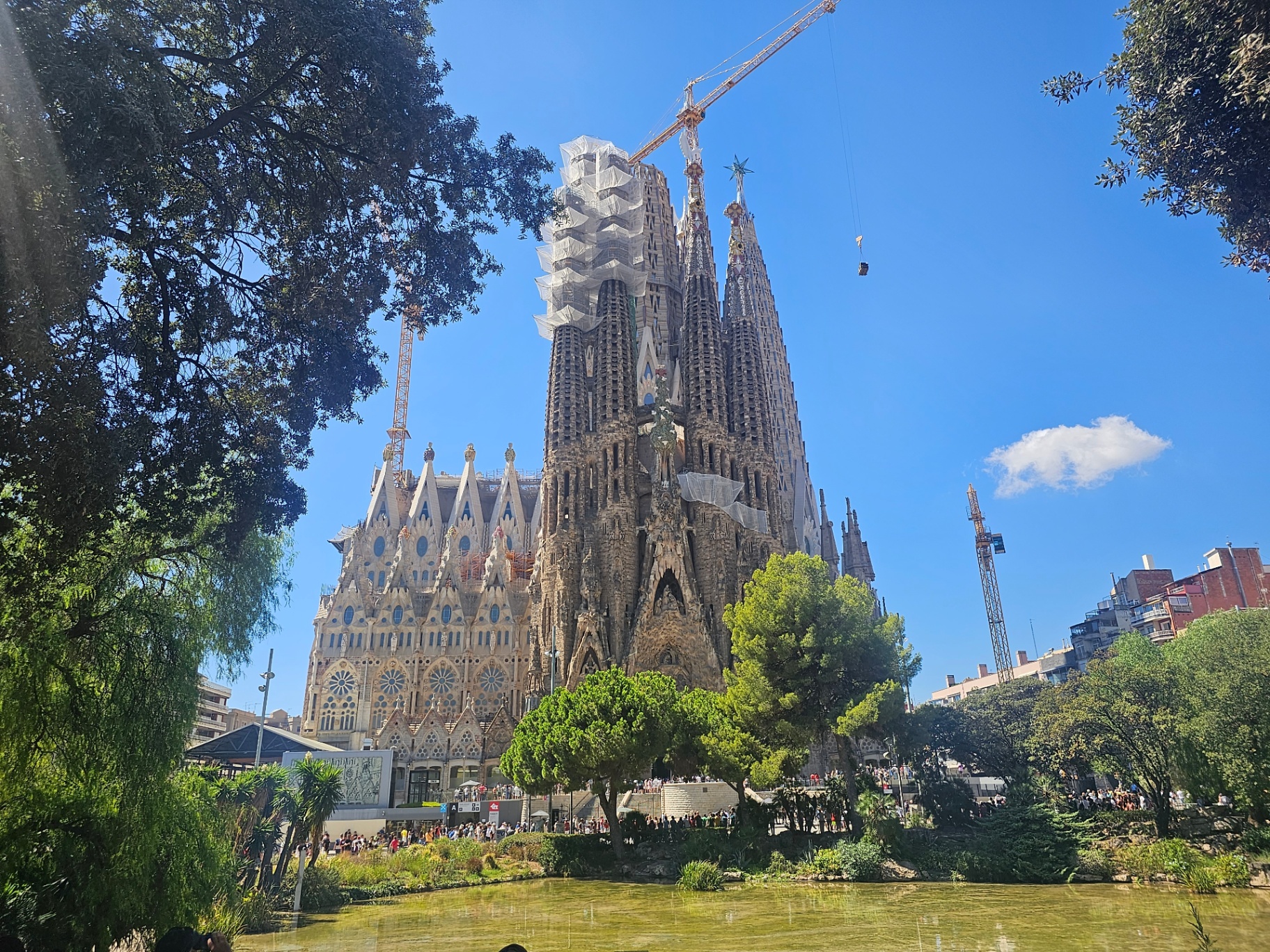 The spires of the Sagrada Família in Barcelona