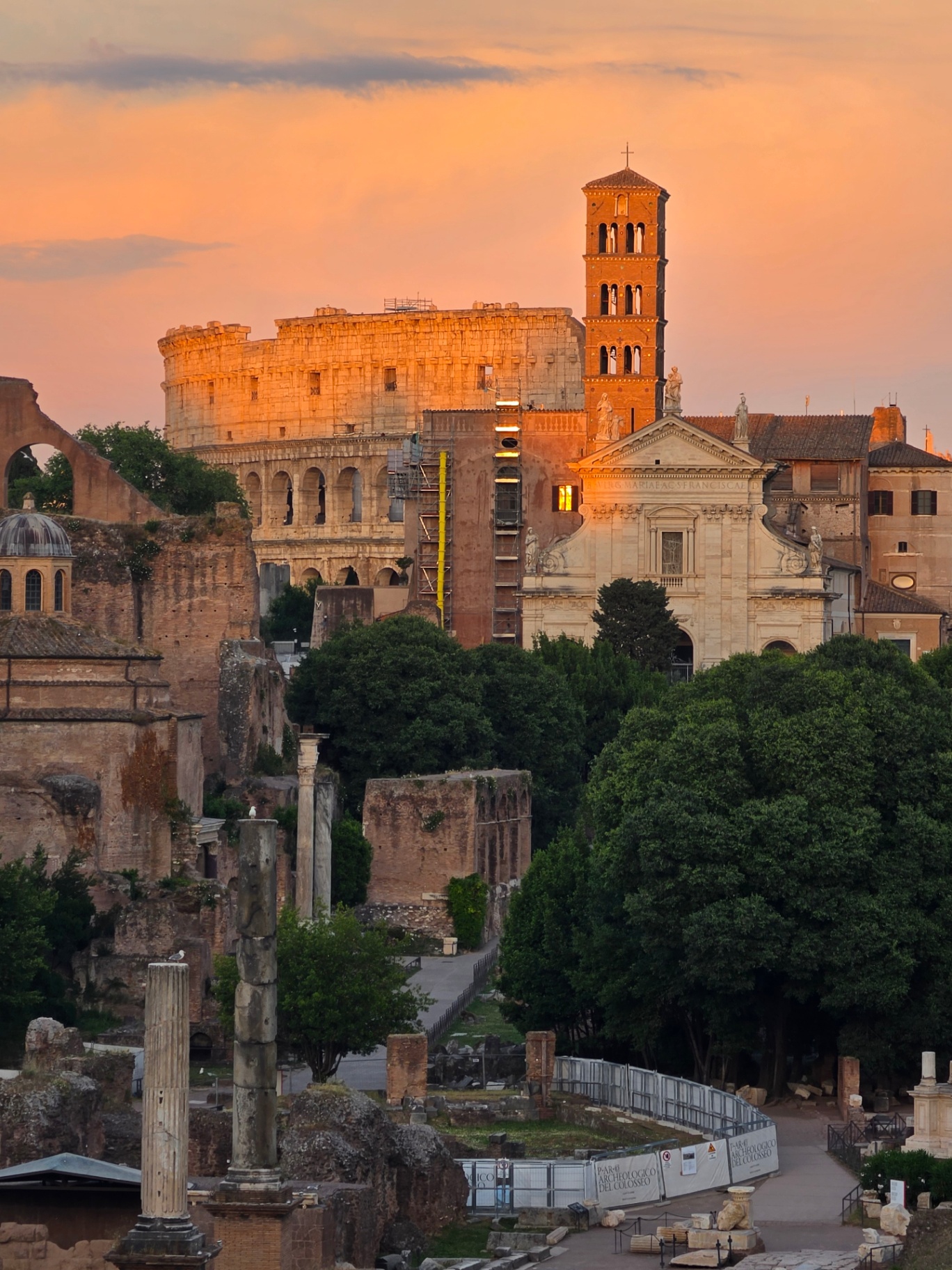 Roman Forum at sunset
